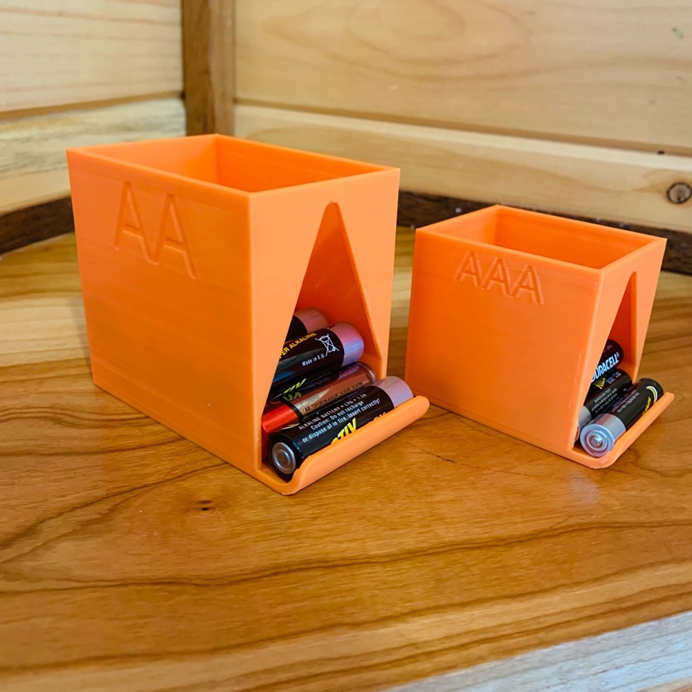 AA/AAA battery storage, custom made on a 3D printer.